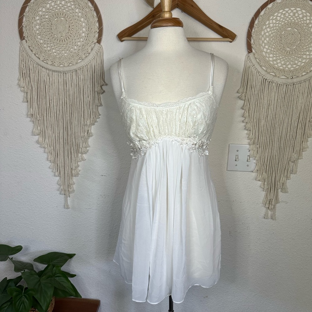 In bloom cream ivory lace and beaded detail nighty large